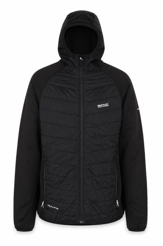 Regatta Men's Black S Hooded Quilted Hybrid Puffer Jacket