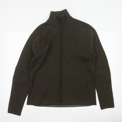 Banana Republic Men’s Green L Full Zip Merino Wool Jumper High Neck
