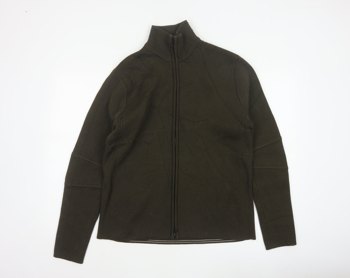 Banana Republic Men’s Green L Full Zip Merino Wool Jumper High Neck