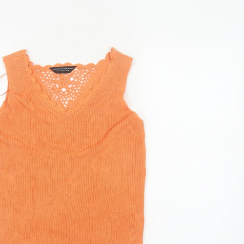 Dorothy Perkins Women Orange UK 10 Crochet Knit Camisole Tank Top