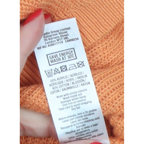 Dorothy Perkins Women Orange UK 10 Crochet Knit Camisole Tank Top