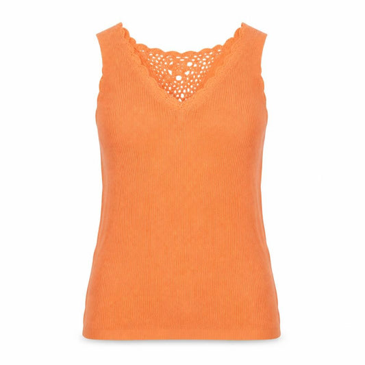 Dorothy Perkins Women Orange UK 10 Crochet Knit Camisole Tank Top