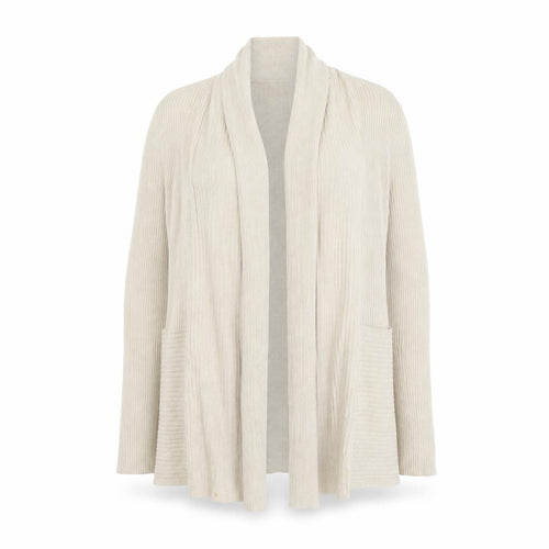 John Lewis Women Ivory Size 12 Open Cowl Neck Ribbed Cardigan