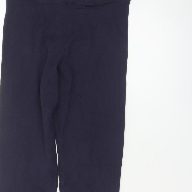 M&S Collection Women’s Blue Size 8 Cotton Stretch Jersey Leggings