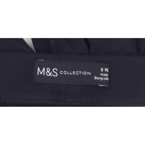 M&S Collection Women’s Blue Size 8 Cotton Stretch Jersey Leggings