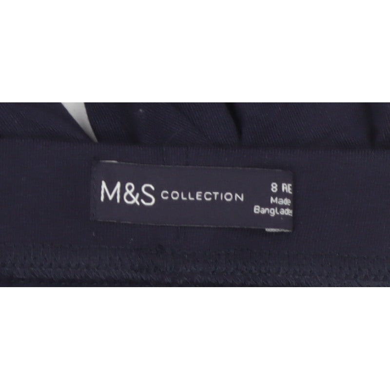 M&S Collection Women’s Blue Size 8 Cotton Stretch Jersey Leggings