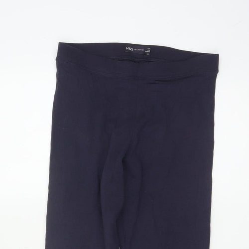M&S Collection Women’s Blue Size 8 Cotton Stretch Jersey Leggings