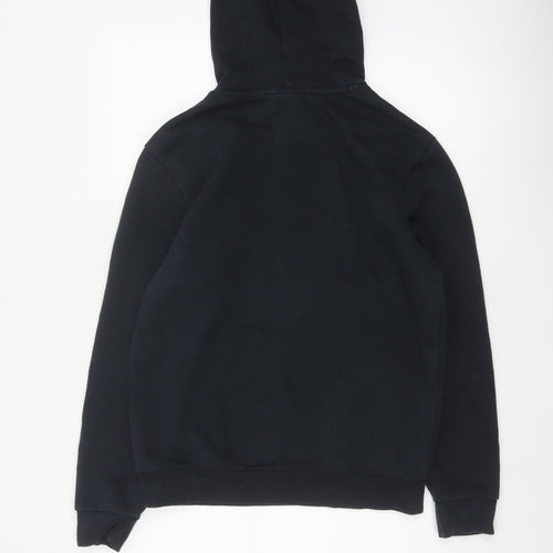 Puma Men’s Black S Pullover Hoodie Logo Fleece Kangaroo Pocket
