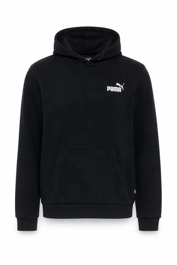 Puma Men’s Black S Pullover Hoodie Logo Fleece Kangaroo Pocket