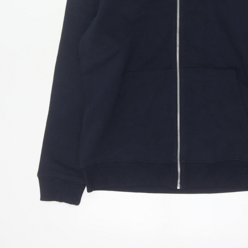Marks and Spencer Men Blue S Relaxed Fit Full Zip Hoodie