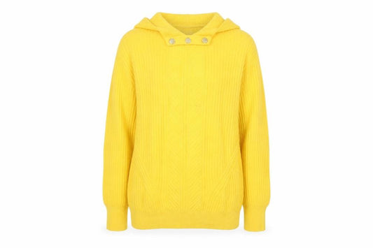 Marks and Spencer Women Yellow Cable Knit Cowl Neck Jumper UK 12