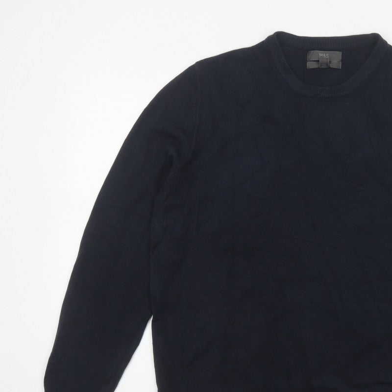 Additional view of Marks and Spencer Men Blue L Cashmilon Crew Neck jumper
