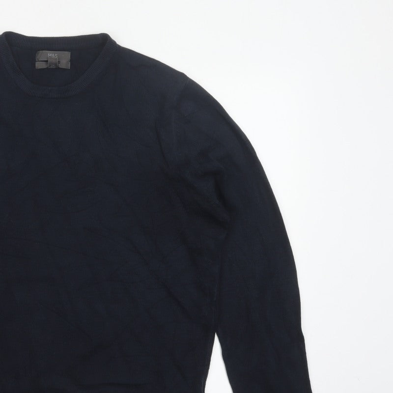 Additional view of Marks and Spencer Men Blue L Cashmilon Crew Neck jumper