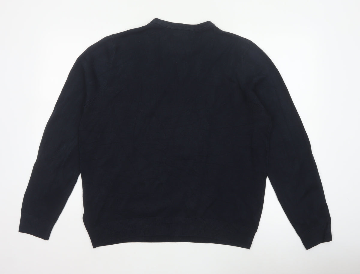 Brand and care label for Marks and Spencer Men Blue L Cashmilon Crew Neck jumper