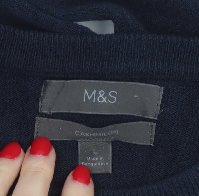 Additional view of Marks and Spencer Men Blue L Cashmilon Crew Neck jumper