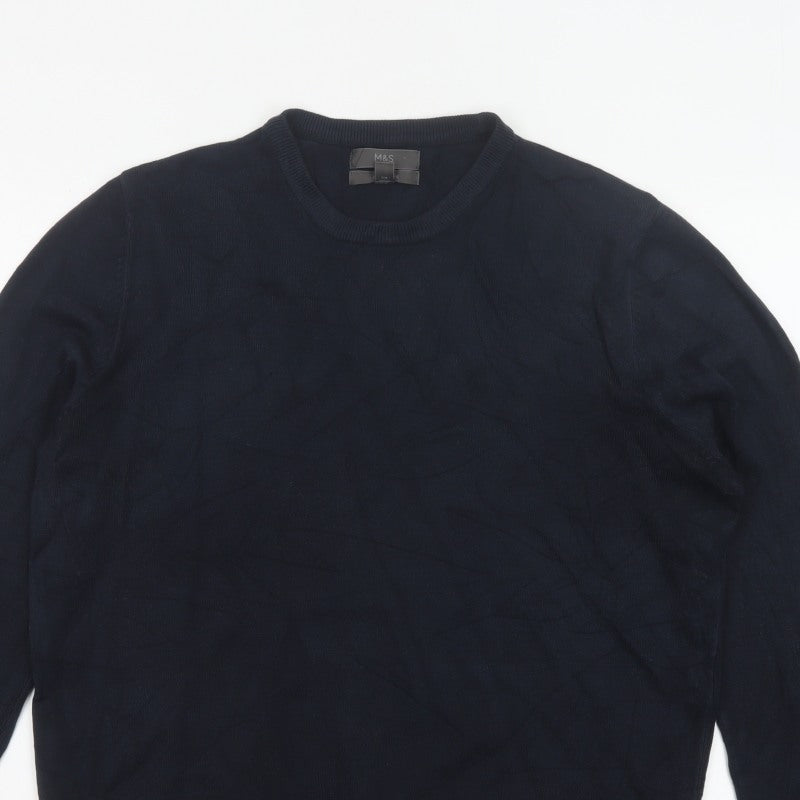 Additional view of Marks and Spencer Men Blue L Cashmilon Crew Neck jumper