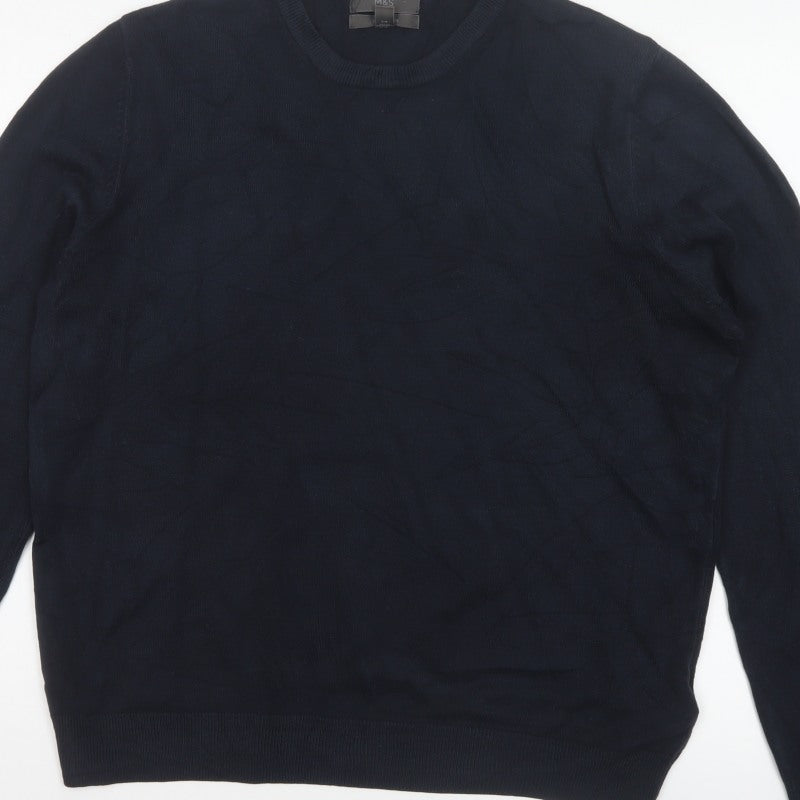Additional view of Marks and Spencer Men Blue L Cashmilon Crew Neck jumper
