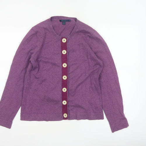 Brower Women’s Purple Cotton Blend Button Cardigan Size S Vintage