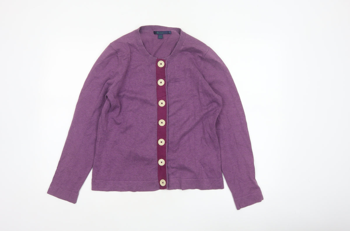 Brower Women’s Purple Cotton Blend Button Cardigan Size S Vintage