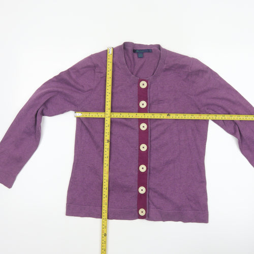 Brower Women’s Purple Cotton Blend Button Cardigan Size S Vintage