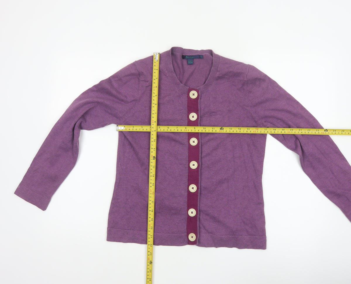 Brower Women’s Purple Cotton Blend Button Cardigan Size S Vintage