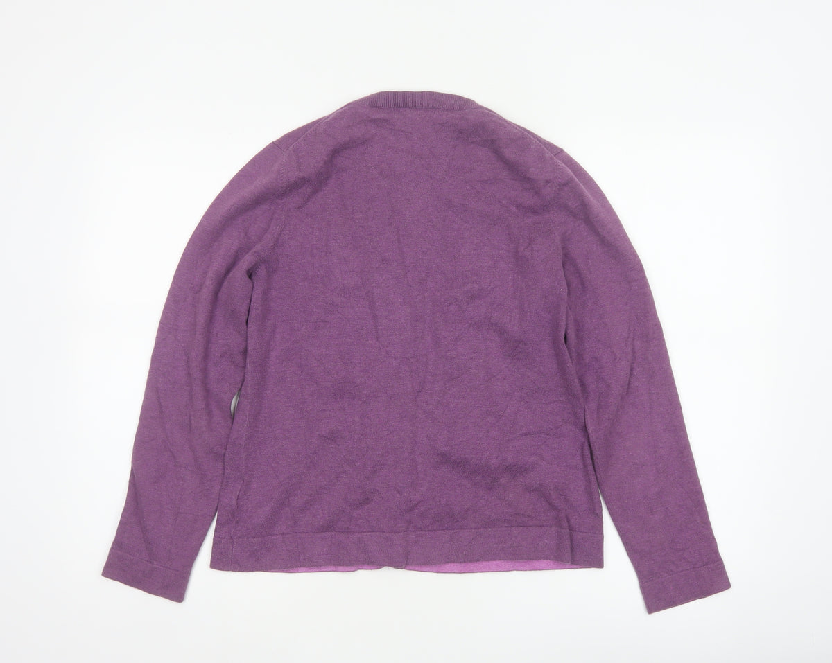 Brower Women’s Purple Cotton Blend Button Cardigan Size S Vintage