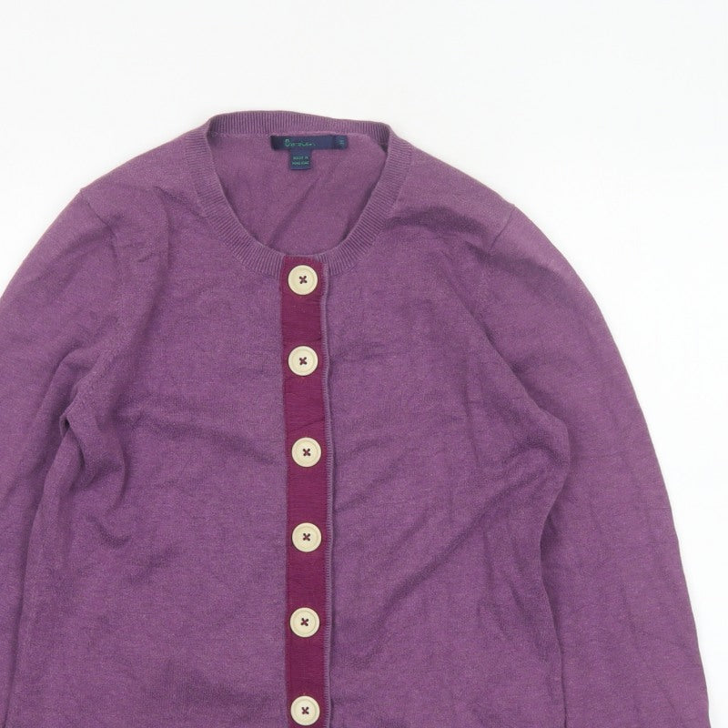 Brower Women’s Purple Cotton Blend Button Cardigan Size S Vintage