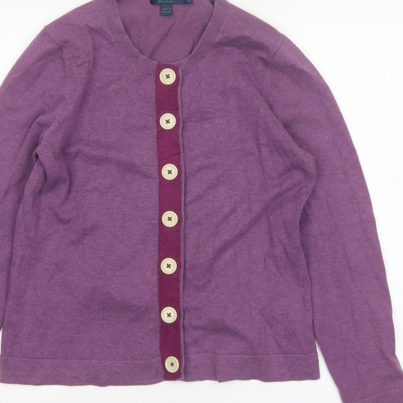 Brower Women’s Purple Cotton Blend Button Cardigan Size S Vintage