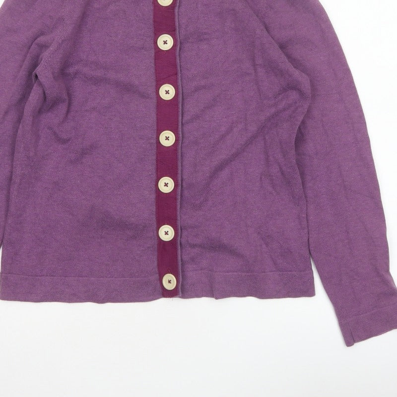 Brower Women’s Purple Cotton Blend Button Cardigan Size S Vintage