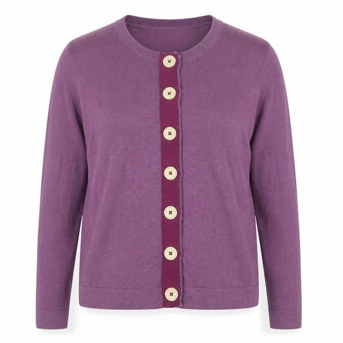Brower Women’s Purple Cotton Blend Button Cardigan Size S Vintage