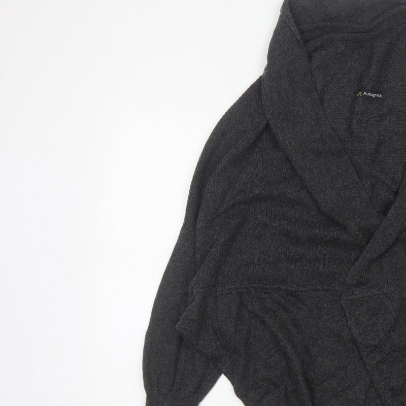 Autograph Women’s Grey UK 14 Wrap Cardigan Cashmere Blend Knit