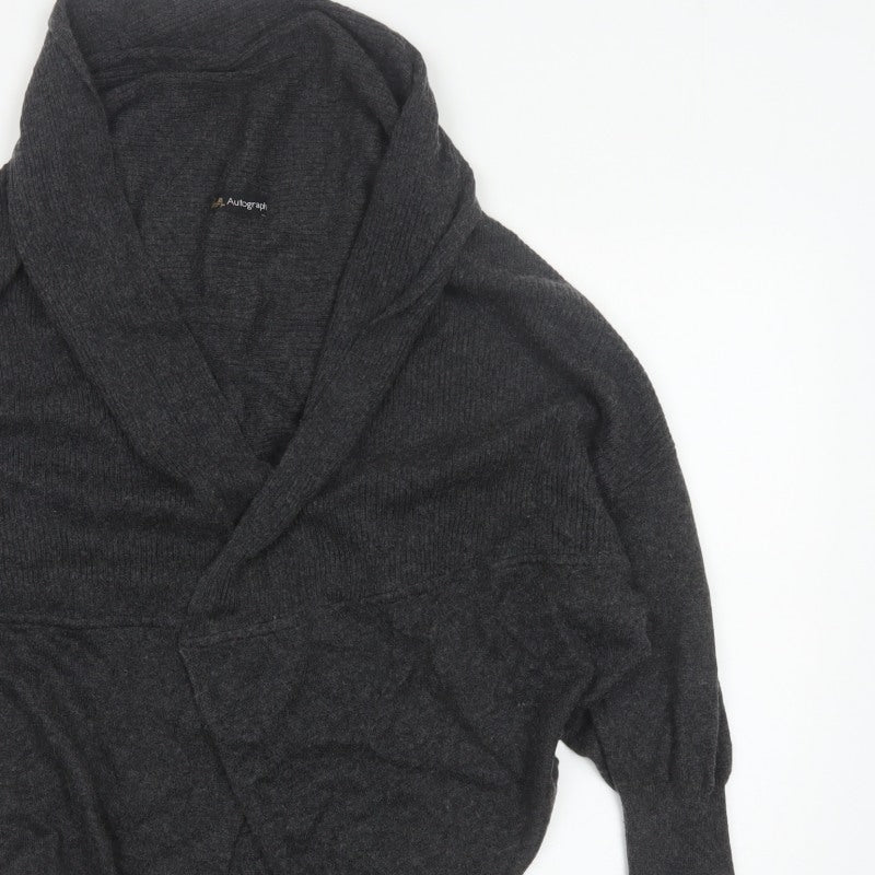 Autograph Women’s Grey UK 14 Wrap Cardigan Cashmere Blend Knit