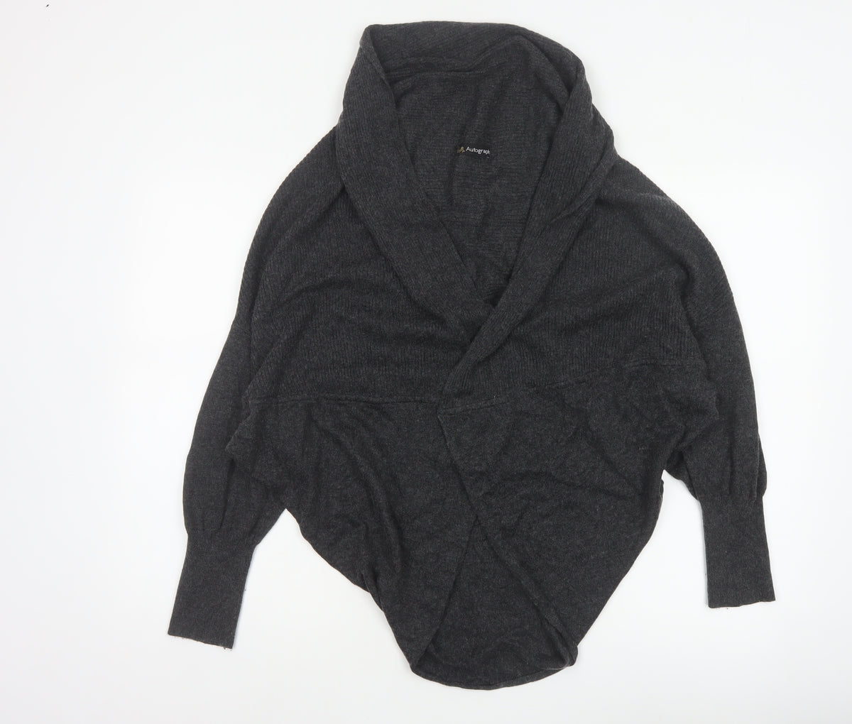 Autograph Women’s Grey UK 14 Wrap Cardigan Cashmere Blend Knit