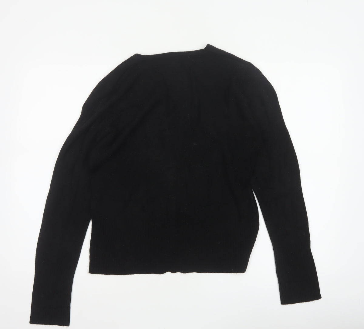 Debenhams Women Black Size 16 V-Neck Button Knit Cardigan