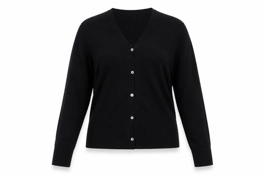 Debenhams Women Black Size 16 V-Neck Button Knit Cardigan