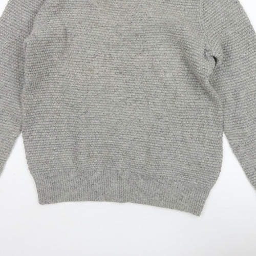GAP Mens Grey Lambswool Blend Chunky Knit Crew Neck Pullover Jumper M
