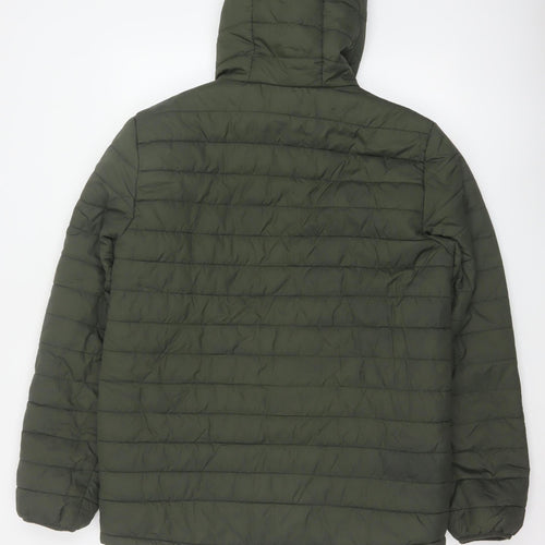 Peter Storm Men's Green M Hooded Quilted Puffer Jacket Full Zip
