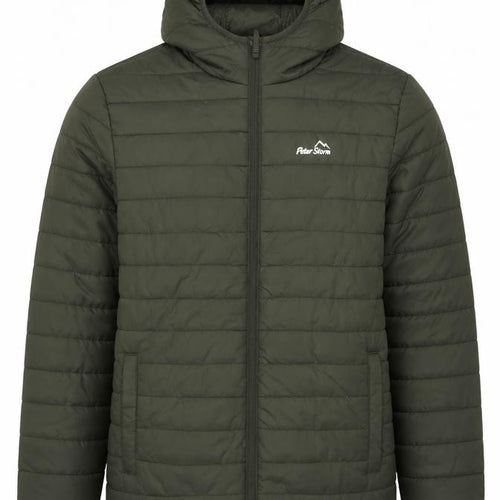 Peter Storm Men's Green M Hooded Quilted Puffer Jacket Full Zip