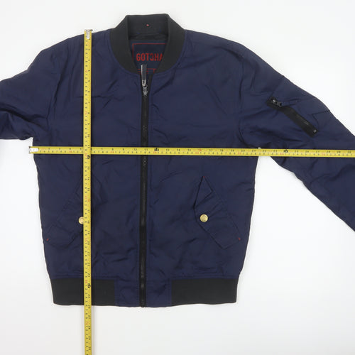 Gotcha Men’s Blue Small Nylon Insulated Bomber Jacket Full Zip