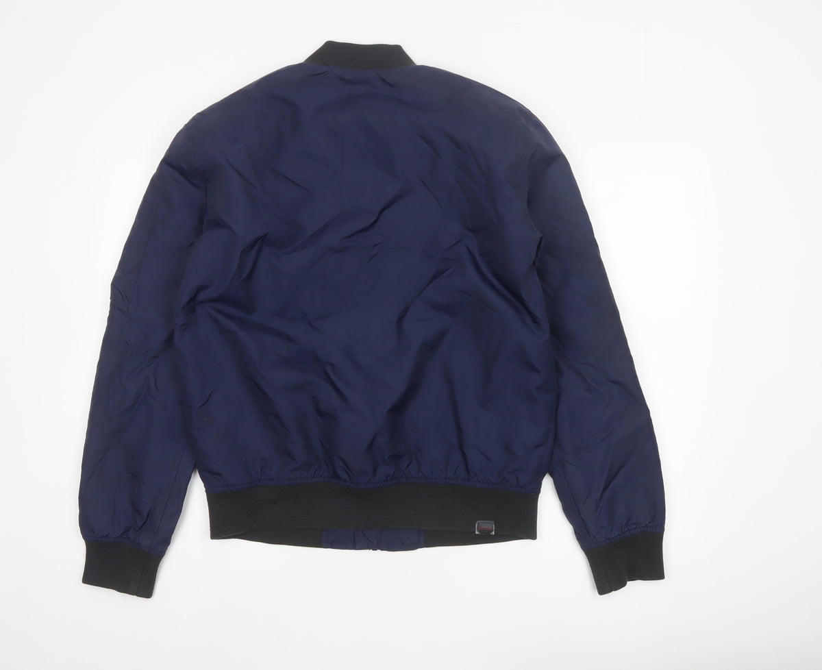 Gotcha Men’s Blue Small Nylon Insulated Bomber Jacket Full Zip