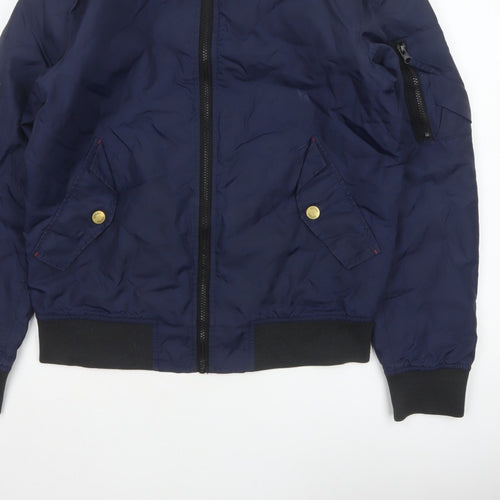 Gotcha Men’s Blue Small Nylon Insulated Bomber Jacket Full Zip
