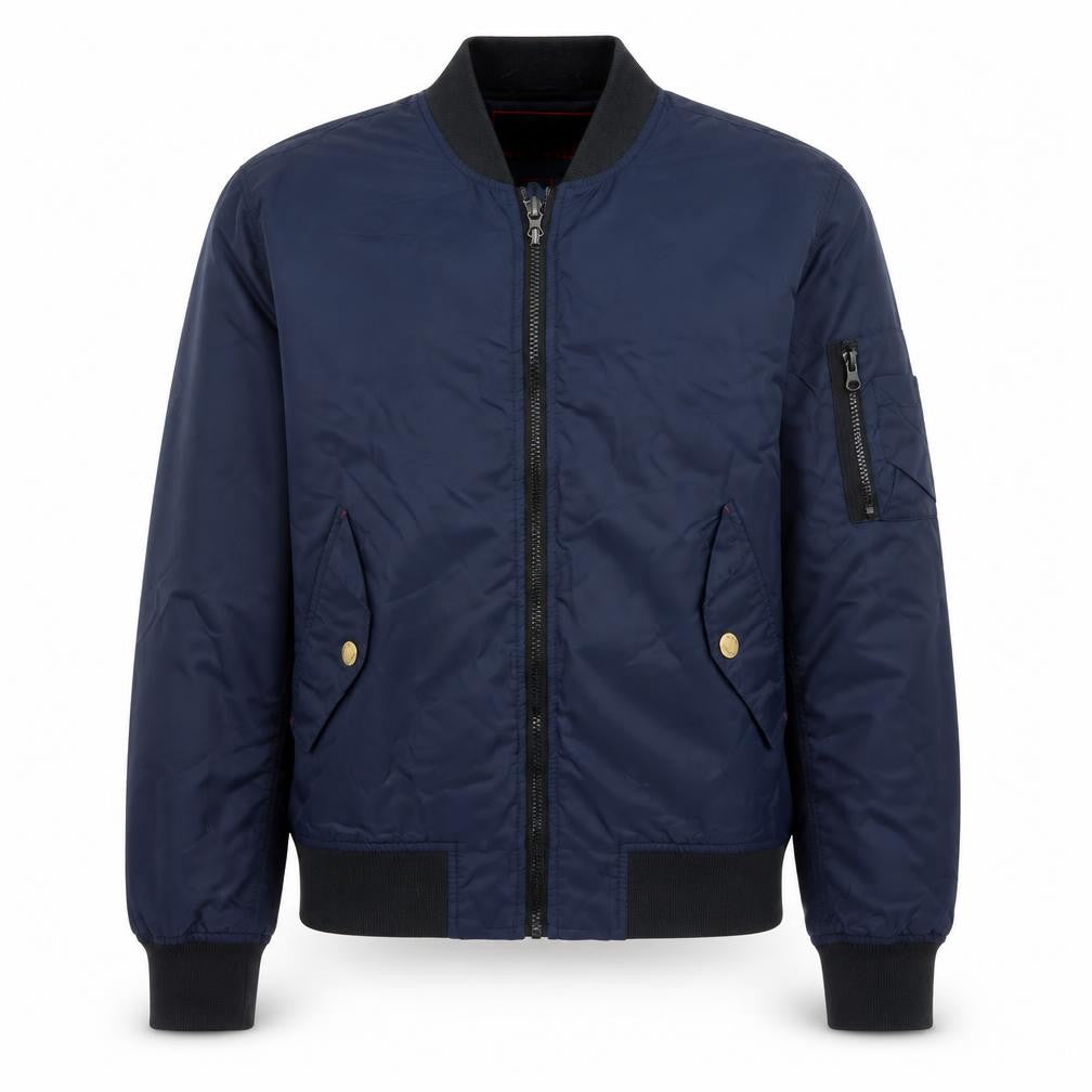 Gotcha Men’s Blue Small Nylon Insulated Bomber Jacket Full Zip