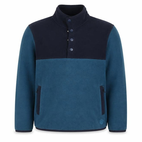 Marks and Spencer Men's Blue L Fleece Henley Pullover Snap Sweatshirt