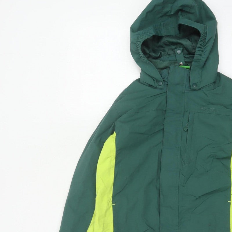 Mountain Warehouse Boys Green 11-12 Years Ski Jacket Hooded Colourblock