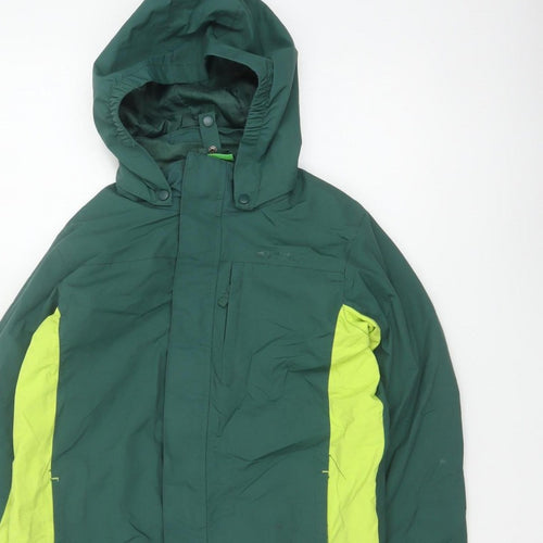 Mountain Warehouse Boys Green 11-12 Years Ski Jacket Hooded Colourblock