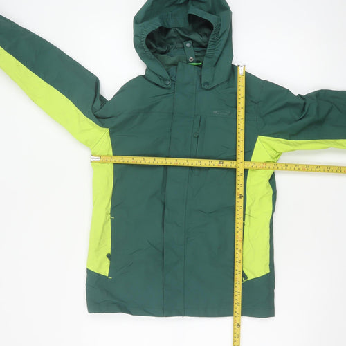 Mountain Warehouse Boys Green 11-12 Years Ski Jacket Hooded Colourblock