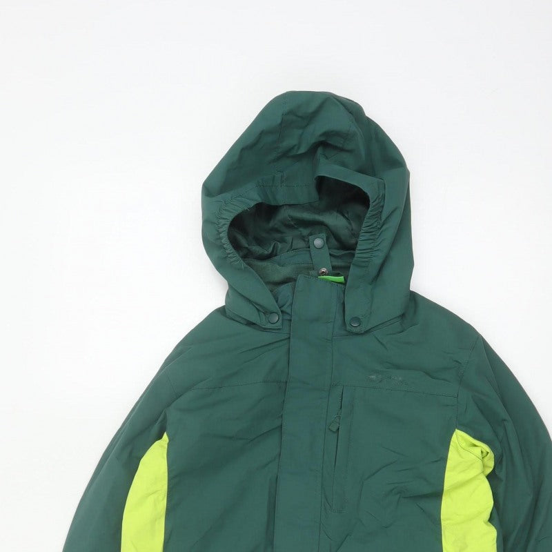 Mountain Warehouse Boys Green 11-12 Years Ski Jacket Hooded Colourblock