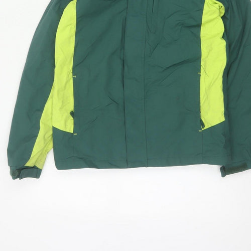 Mountain Warehouse Boys Green 11-12 Years Ski Jacket Hooded Colourblock