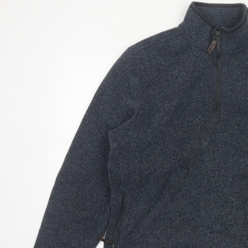 Blue Harbour Men’s Blue L 1/4 Zip Fleece Sweatshirt Pockets