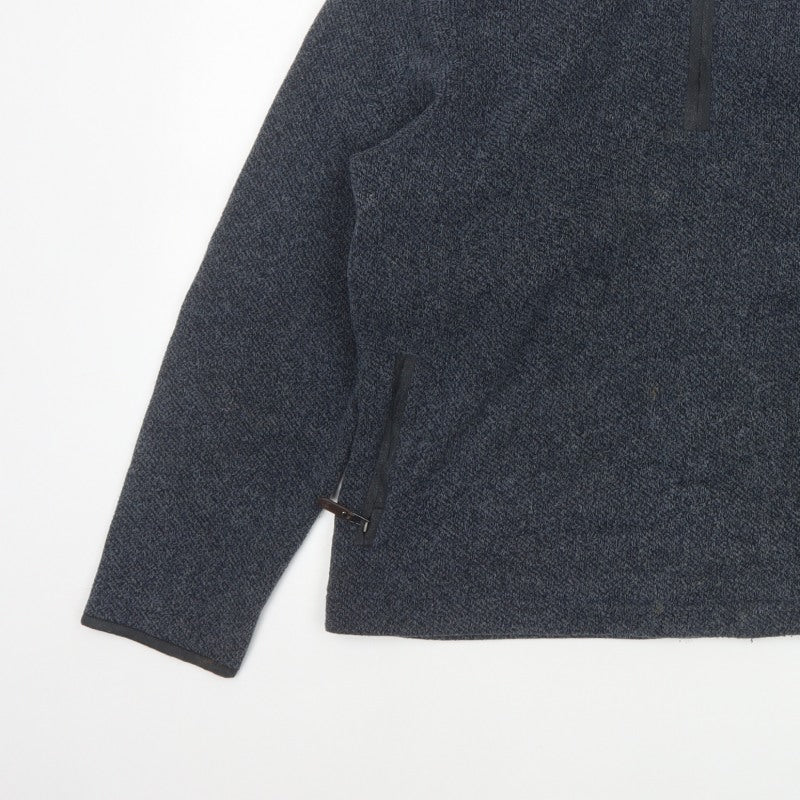 Blue Harbour Men’s Blue L 1/4 Zip Fleece Sweatshirt Pockets